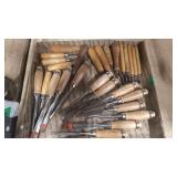 GROUP OF WOOD HAND CHISELS