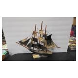 BONE CARVED TALL SHIP - HAVANA