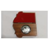 1 0Z SILVER 1990 MONTANA TOKEN & DISPLAY BOX