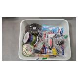 ASSORTED LURES, LINES, AND REEL