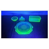 URANIUM CAKE PLATE REFRIGERATOR DISH  & CANDY DISH