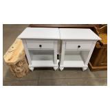 2 ONE DRAWER PAINTED ACCENT STANDS