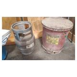 MACHINE USE PROPANE CANISTER AND WASTE BIN