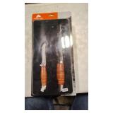 OZARK TRAIL TWO LEATHER HANDLE KNIVES
