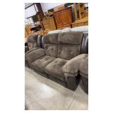 2/2 UPHOLSTERED LEATHER ACCENT LOVESEAT