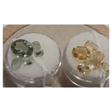 6.75 CTS GREEN AMETHYST & 6.45 CTS CITRINE