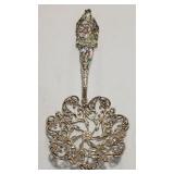 STERLING & ENAMEL EGG STRAINER SERVER