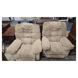 2 UPHOLSTERED OVERSIZED MANUAL RECLINERS
