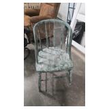 PAINTED VTG BARREL BACK CHAIR