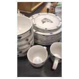21 PC FOLKCRAFT STONEWARE PLATES, BOWLS AND MUGS