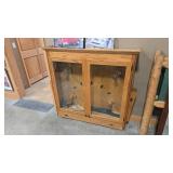 OAK 2 BOW GLASS DISPLAY CABINET 51.5' X 11' X 49'