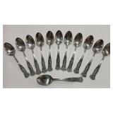 12 - STERLING ICE CREAM SPOONS