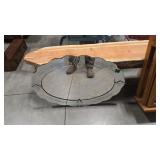 VINTAGE BEVEL GLASS ETCHED WALL MIRROR