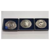 3 - MONTANA CENTENNIAL BUCKLES W/ MT SAPPHIRES