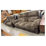 3/3 UPHOLSTERED LEATHER ACCENT MANUAL RECLINE
