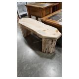 BEETLE KILL PINE SPLIT LOG BENCH