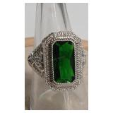 EMERALD COLOR & CZ 925 RING