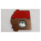 1 0Z SILVER 1990 MONTANA TOKEN & DISPLAY BOX