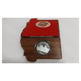 1 0Z SILVER 1990 MONTANA TOKEN & DISPLAY BOX