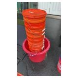 9 HOME DEPOT BUCKETS & A FEED BUCKET
