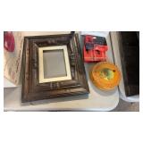 PICTURE FRAME, CRIBBAGE BOARD, PLAYING CARDS