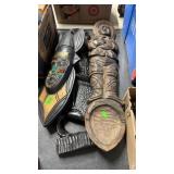 GROUP OF WOOD CARVINGS
