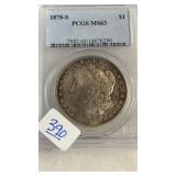 1878-S MS63 TONED MORGAN SILVER DOLLAR