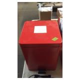 RED FOOT OPERATED WASTE CAN