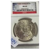 1921 MS64 MORGAN SILVER DOLLAR