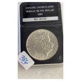 1889 UNCRIC MORGAN SILVER DOLLAR
