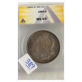 1889 MS63 TONED MORGAN SILVER DOLLAR