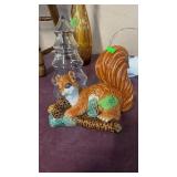CERAMIC SQUIRREL & CHRISTMAS TREE CANDY JAR