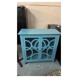 BLUE GLASS FRONT CABINET 36'X16'36'