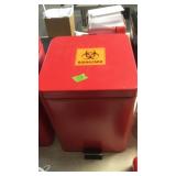 RED FOOT OPERATED WASTE CAN