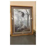 DANIEL SMITH EAGLE PRINT 'SHROUDED FOREST',FRAMED