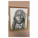SIGNED PENCIL SKETCH BY NIELSON 1994 NATIVE