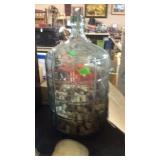 LARGE GLASS BOTTLE & CORKS