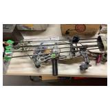 BEAR COMPOUND BOW W/ ARROWS, SHOOTING GLOVES &