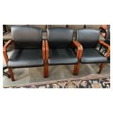 3 MATCHING BLACK RECEPTION AREA CHAIRS