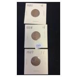1882, 1888 & 1907 INDIAN HEAD PENNIES