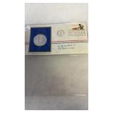 1977 1ST DAY ISSUE STAMP & SILVER COIN