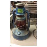 DEITZ NO. 100 RED GLOBE BARN LANTERN, BLUE