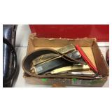 LEATHER STROP & 9 STRAIGHT RAZORS