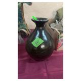 BROWN STONEWARE VASE