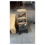 WOOD STEP LADDER & BLACK STEP STOOL