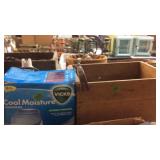 HUMIDIFIER & WOOD BOX W/ MISC TOOLS & OTHER ITEMS