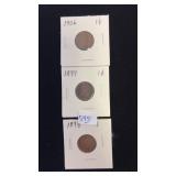 1897, 1898 & 1906 INDIAN HEAD PENNIES