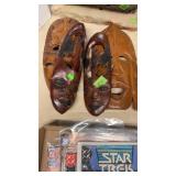 4 CARVED WOOD MASKS