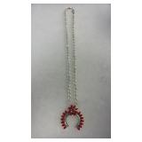STERLING SILVER W/ CORAL? NECKLACE