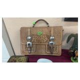 HAND TOOLED LEATHER SATCHEL